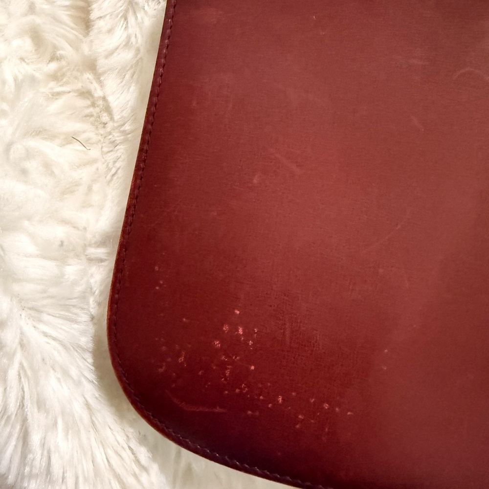 Vintage 1970s Gucci Burgundy Leather Shoulder Bag Gold Crest Italy - Picture 7 of 13